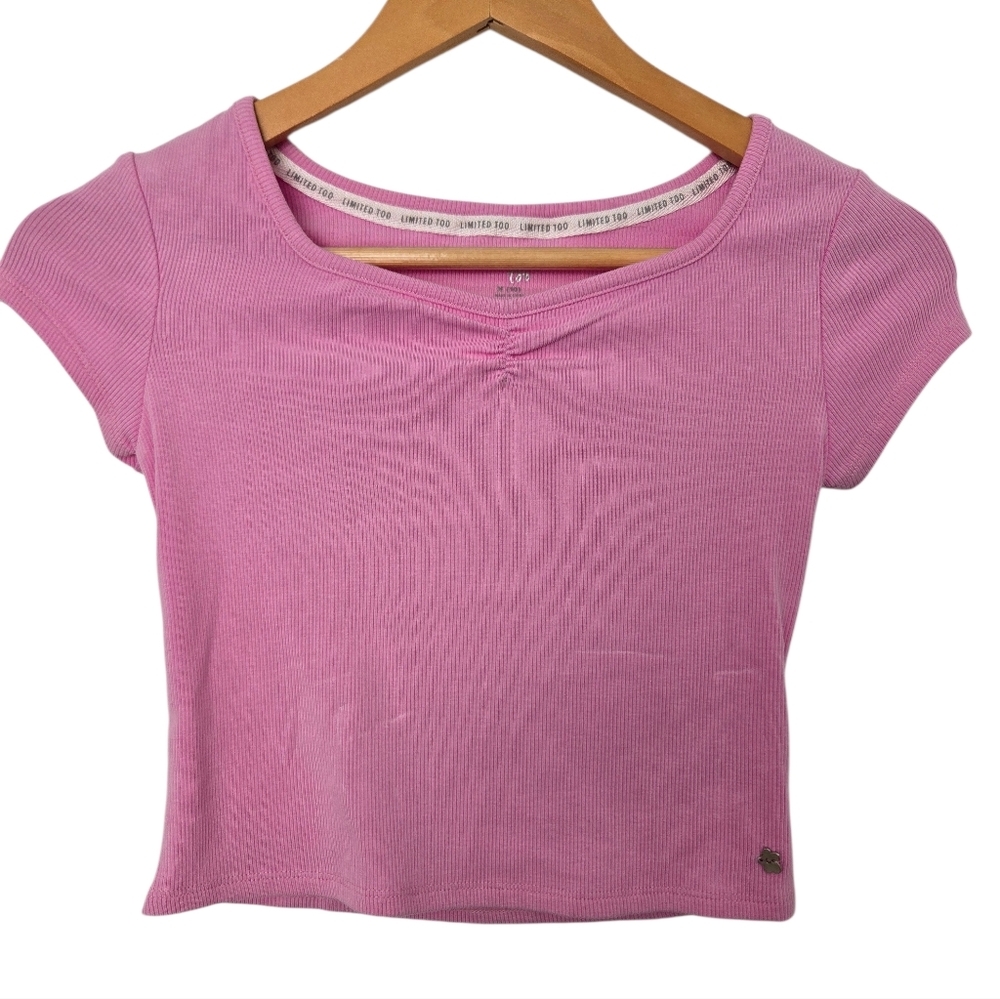 NWT Limited Too Pink Ribbed Top And Skirt Set Size 10